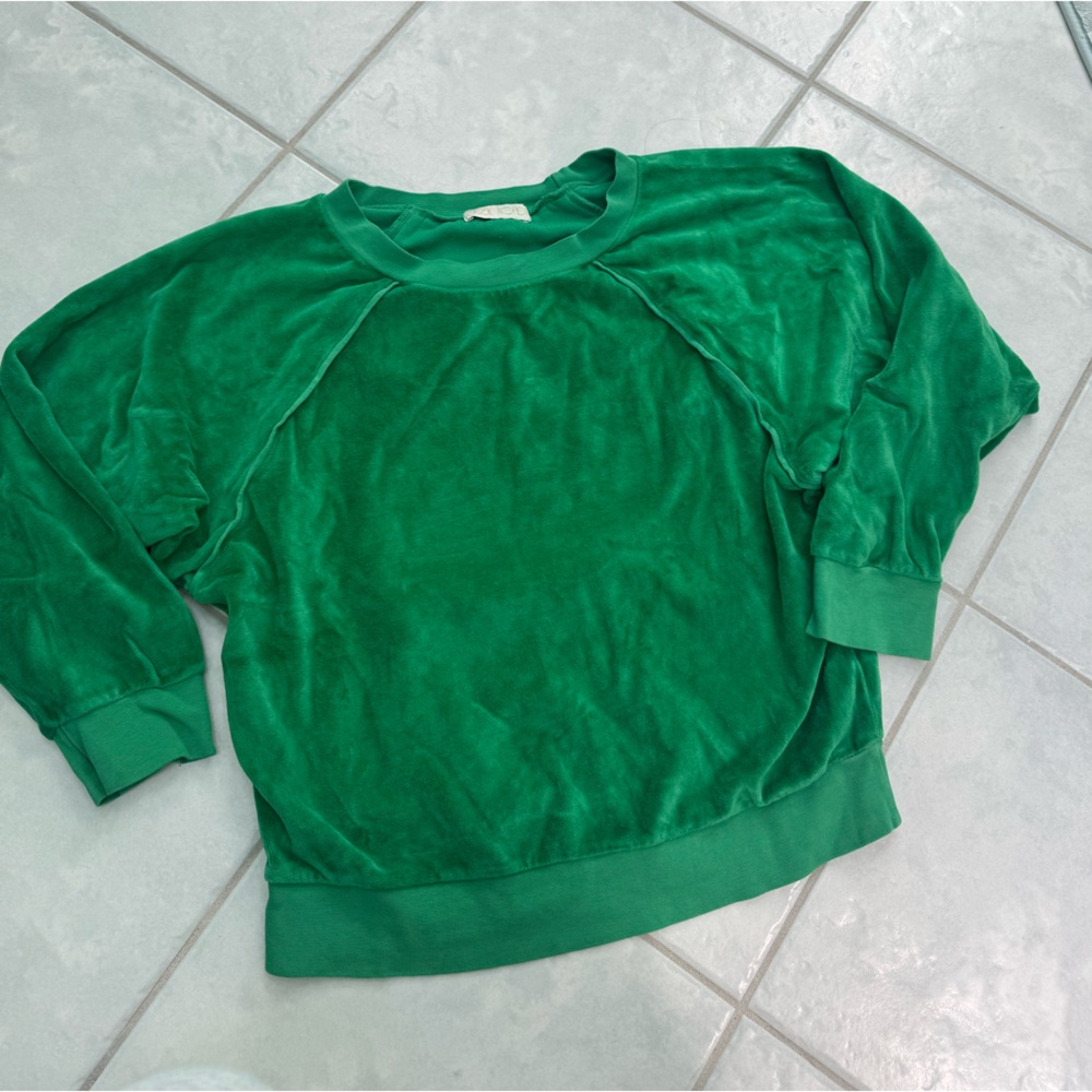 Suzi Kondi Green Velour Sweatshirt
